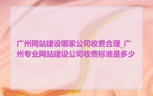广州网站建设哪家公司收费合理_广州专业网站建设公司收费标准是多少