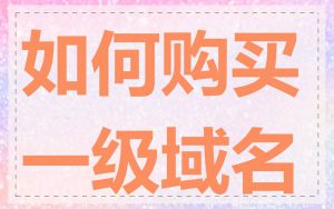 如何购买一级域名