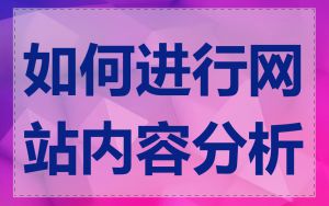 如何进行网站内容分析