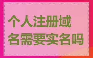 个人注册域名需要实名吗