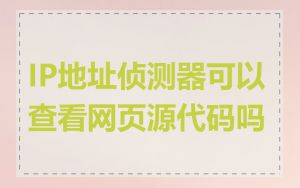 IP地址侦测器可以查看网页源代码吗