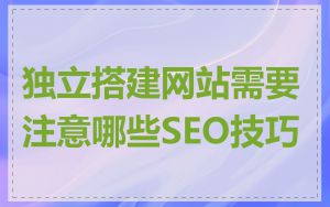 独立搭建网站需要注意哪些SEO技巧