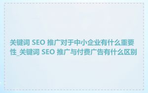 关键词 SEO 推广对于中小企业有什么重要性_关键词 SEO 推广与付费广告有什么区别