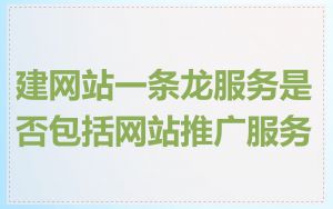 建网站一条龙服务是否包括网站推广服务