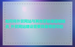 如何将外贸网站与其他营销渠道相结合_外贸网站建设需要具备哪些功能