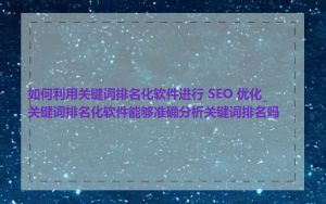 如何利用关键词排名化软件进行 SEO 优化_关键词排名化软件能够准确分析关键词排名吗