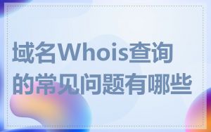 域名Whois查询的常见问题有哪些