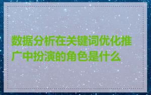 数据分析在关键词优化推广中扮演的角色是什么