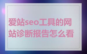 爱站seo工具的网站诊断报告怎么看