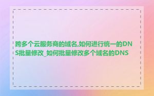 跨多个云服务商的域名,如何进行统一的DNS批量修改_如何批量修改多个域名的DNS