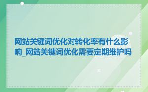 网站关键词优化对转化率有什么影响_网站关键词优化需要定期维护吗