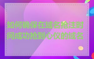 如何确保在域名抢注时间成功抢到心仪的域名