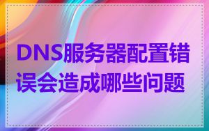DNS服务器配置错误会造成哪些问题