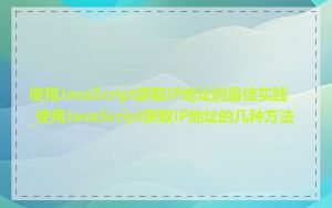使用JavaScript获取IP地址的最佳实践_使用JavaScript获取IP地址的几种方法