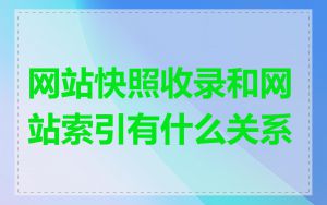 网站快照收录和网站索引有什么关系