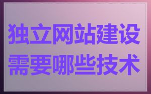 独立网站建设需要哪些技术