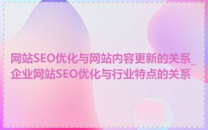 网站SEO优化与网站内容更新的关系_企业网站SEO优化与行业特点的关系