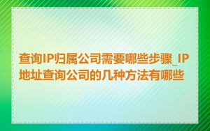 查询IP归属公司需要哪些步骤_IP地址查询公司的几种方法有哪些