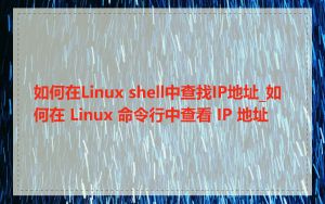 如何在Linux shell中查找IP地址_如何在 Linux 命令行中查看 IP 地址