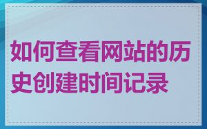 如何查看网站的历史创建时间记录