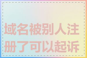 域名被别人注册了可以起诉吗