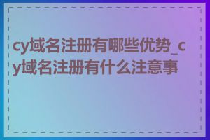 cy域名注册有哪些优势_cy域名注册有什么注意事项