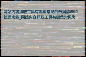 网站内容抓取工具有哪些常见的数据清洗和处理功能_网站内容抓取工具有哪些常见类型