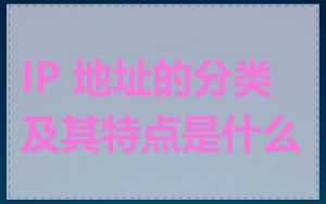 IP 地址的分类及其特点是什么
