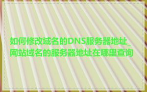 如何修改域名的DNS服务器地址_网站域名的服务器地址在哪里查询