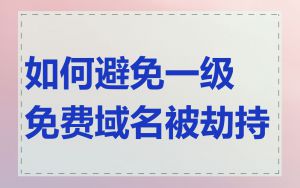 如何避免一级免费域名被劫持