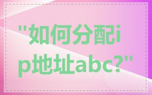 "如何分配ip地址abc?"