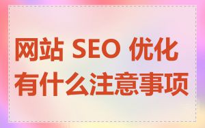 网站 SEO 优化有什么注意事项