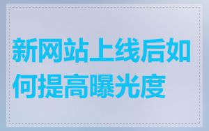 新网站上线后如何提高曝光度