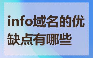 info域名的优缺点有哪些