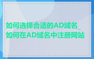 如何选择合适的AD域名_如何在AD域名中注册网站