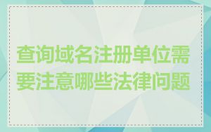 查询域名注册单位需要注意哪些法律问题