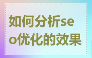 如何分析seo优化的效果