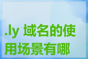 .ly 域名的使用场景有哪些