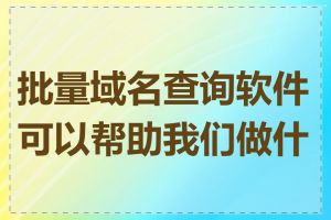 批量域名查询软件可以帮助我们做什么