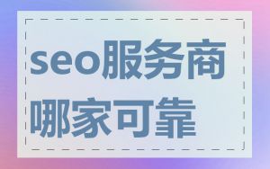seo服务商哪家可靠