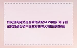 如何查询网站是否被墙或被GFW屏蔽_如何测试网站是否被中国政府的防火墙拦截和屏蔽