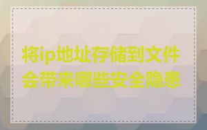 将ip地址存储到文件会带来哪些安全隐患