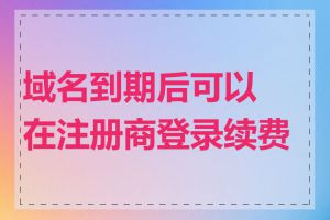 域名到期后可以在注册商登录续费吗