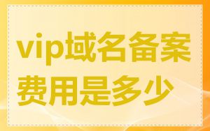 vip域名备案费用是多少