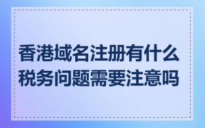 香港域名注册有什么税务问题需要注意吗