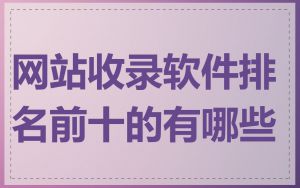 网站收录软件排名前十的有哪些