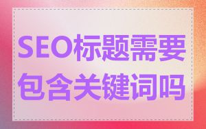 SEO标题需要包含关键词吗