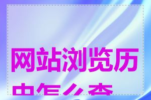 网站浏览历史怎么查看