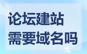 论坛建站需要域名吗