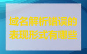 域名解析错误的表现形式有哪些